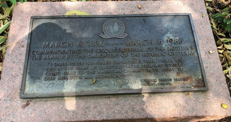 Alamo Sesquicentennial Monument Marker image. Click for full size.