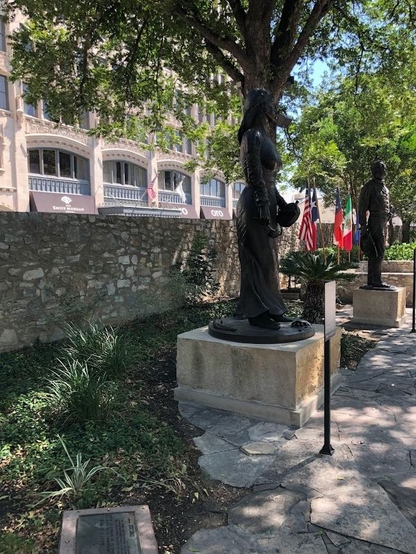 Alamo Sesquicentennial Monument and Emily D. West statue image. Click for full size.