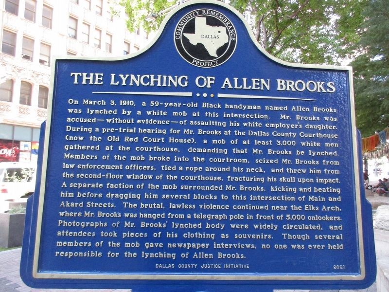 The Lynching of Allen Brooks Marker image. Click for full size.