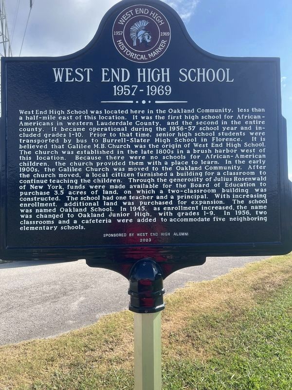 West End High School Marker image. Click for full size.