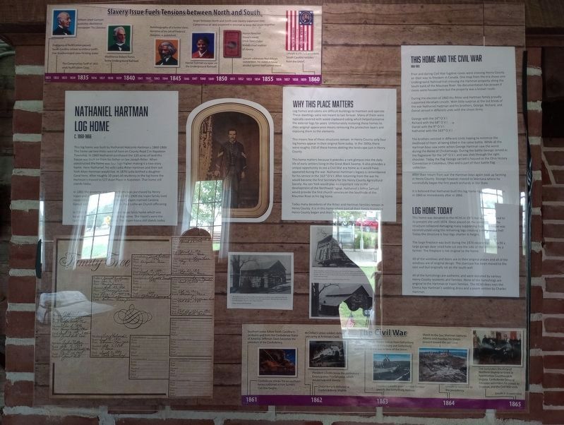 Exhibit inside the Nathaniel Hartman Log Home image. Click for full size.