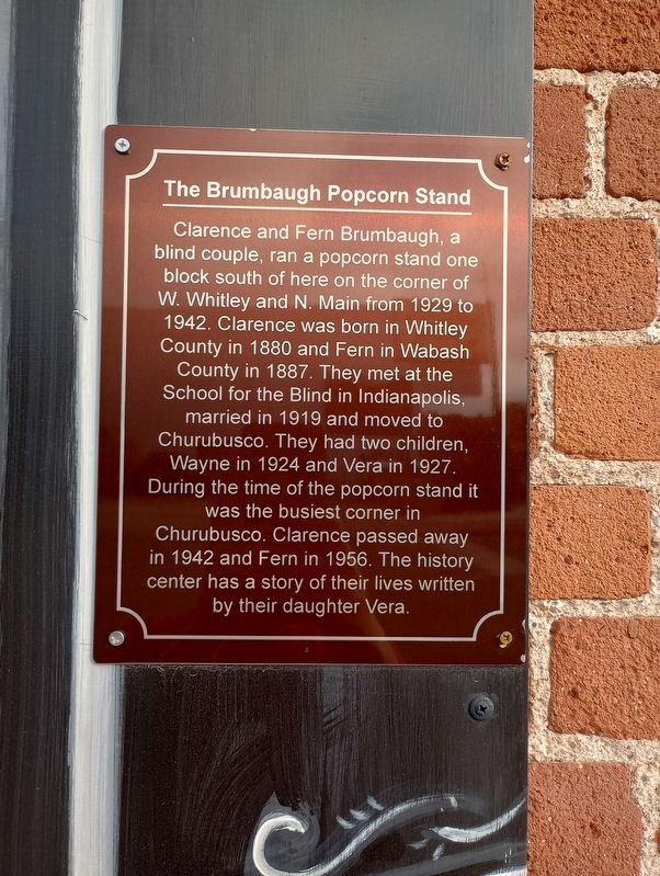 The Brumbaugh Popcorn Stand Marker, Side One image. Click for full size.