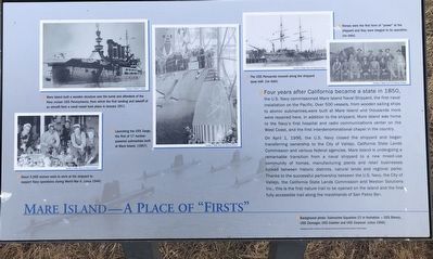 Mare Island - A Place of "Firsts" Marker image. Click for full size.