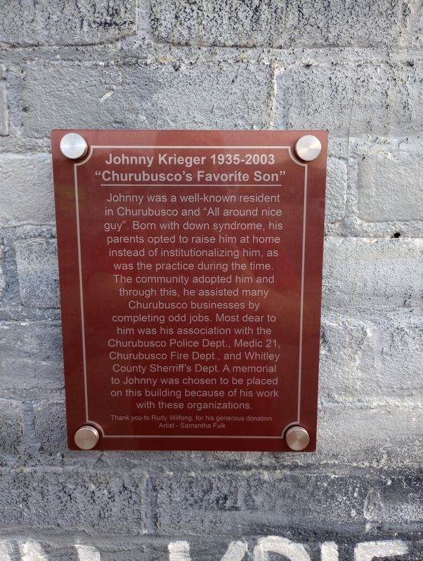 Johnny Krieger 1935-2003 Marker image. Click for full size.