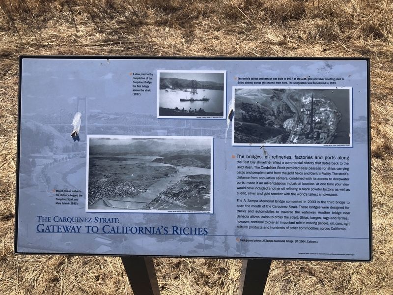 The Carquinez Strait: Gateway to California's Riches Marker image. Click for full size.