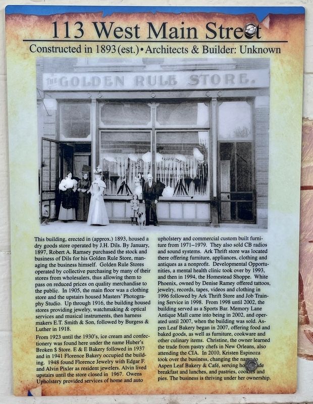 113 West Main Street Marker. Click for full size. 113 West Main Street Marker image. Click for full size.