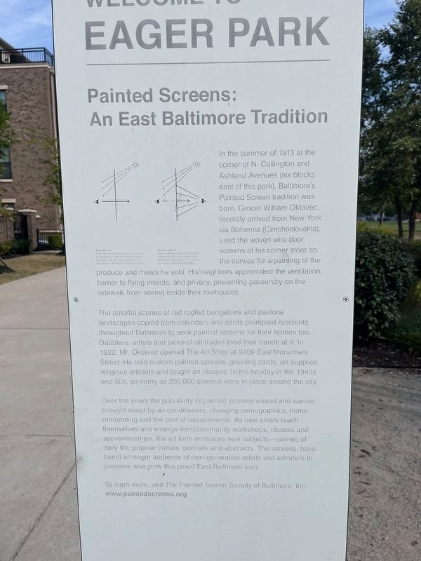 Painted Screens: An East Baltimore Tradition Marker image. Click for full size.