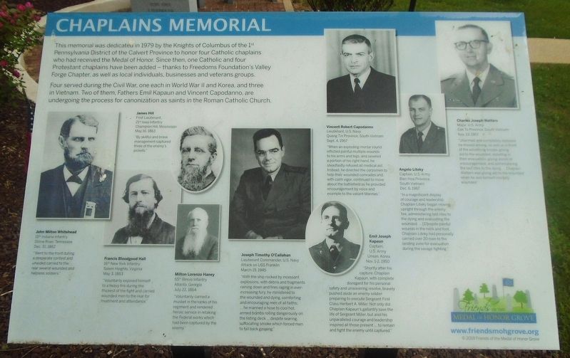 Chaplains Memorial Marker image. Click for full size.