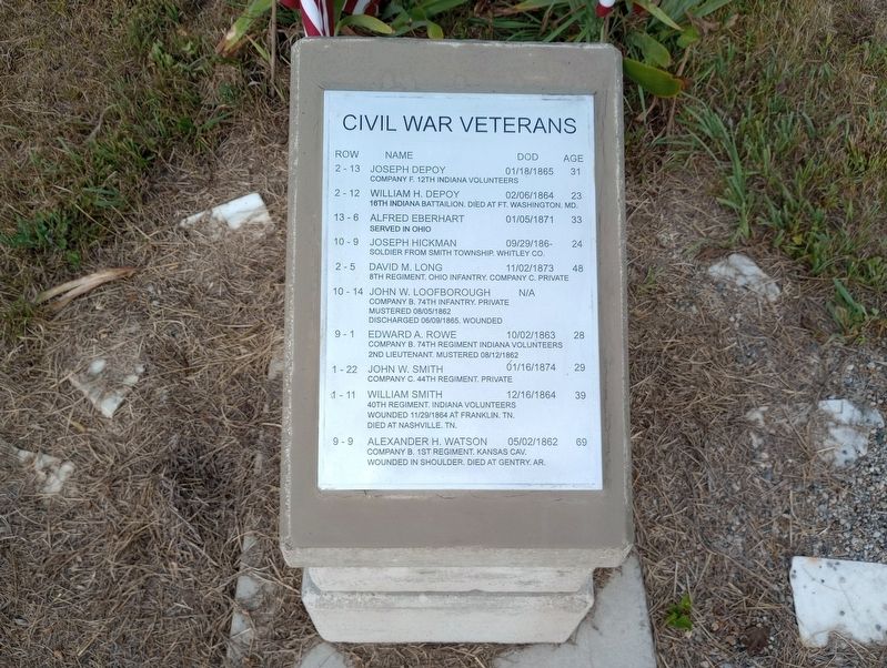 Civil War Veterans Marker image. Click for full size.