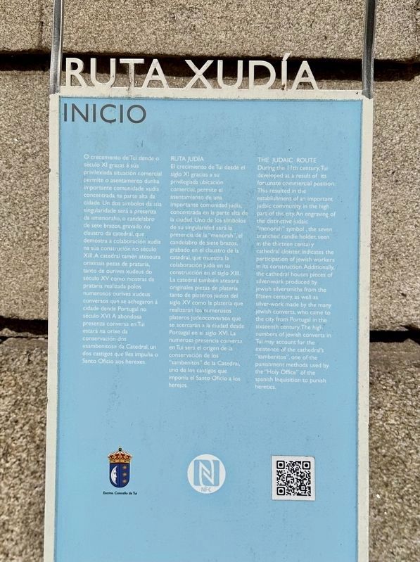 Ruta Xudía / Ruta Judía / The Judaic Route Marker. Click for full size. Ruta Xudía / Ruta Judía / The Judaic Route Marker image. Click for full size.
