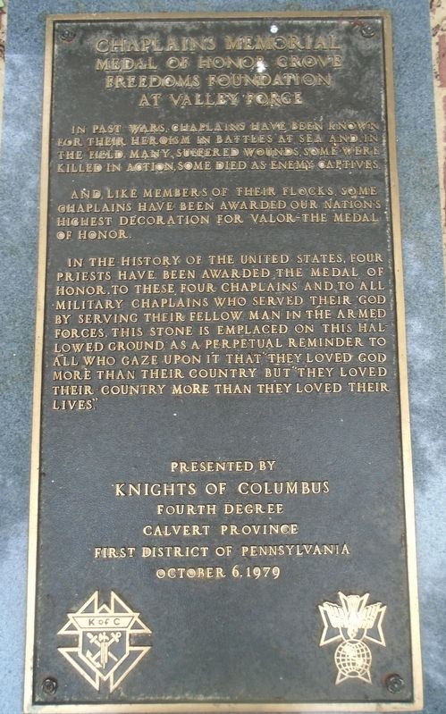 Chaplains Memorial. Click for full size. Chaplains Memorial image. Click for full size.