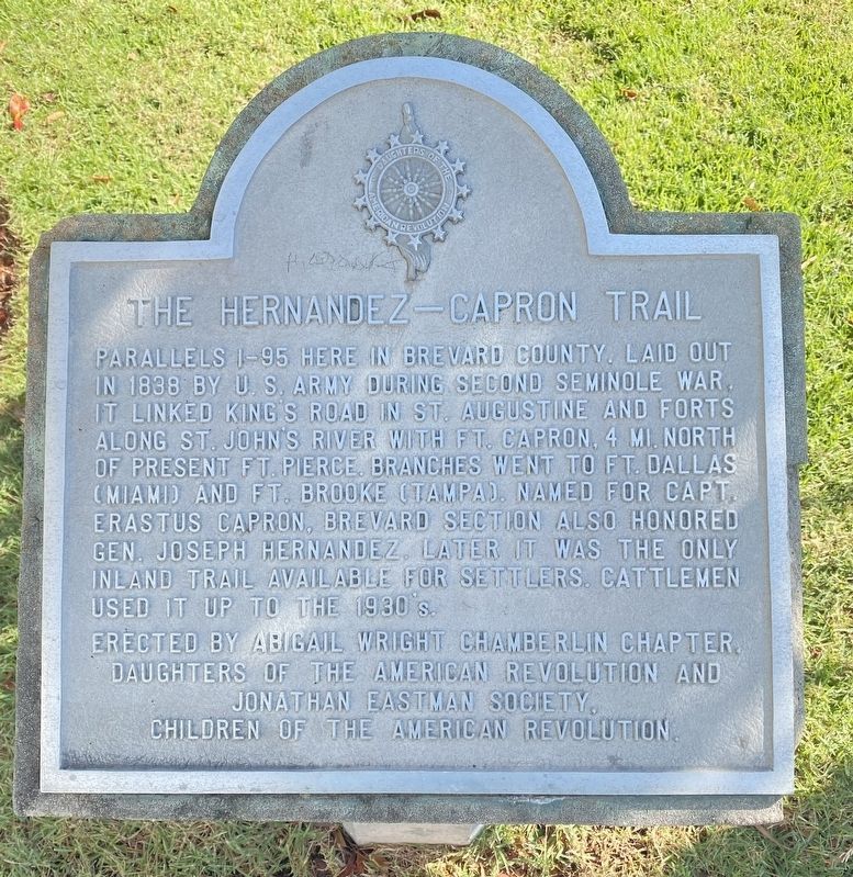 The Hernandez-Capron Trail Marker image. Click for full size.