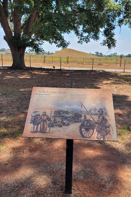 Welcome Rest Marker and the Burial Mound in the background image. Click for full size.
