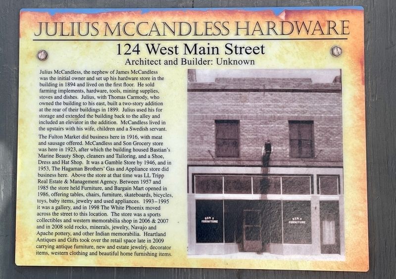 Julius McCandless Hardware Marker image. Click for full size.
