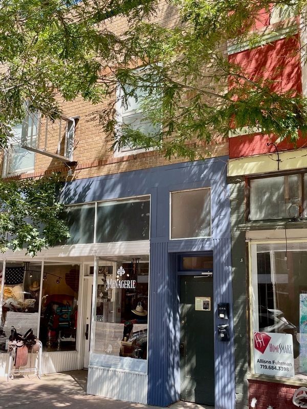 Julius McCandless Hardware Marker on door. image. Click for full size.
