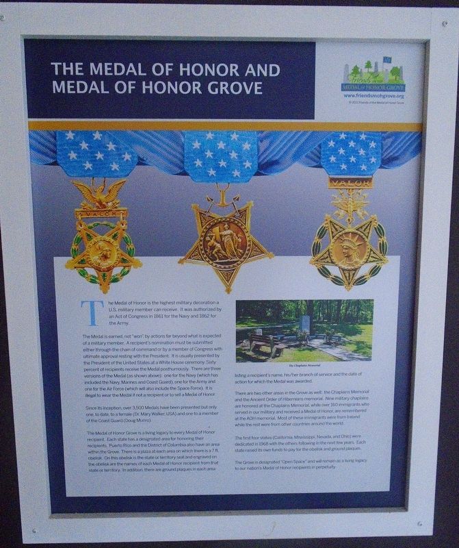 The Medal of Honor and Medal of Honor Grove Marker image. Click for full size.