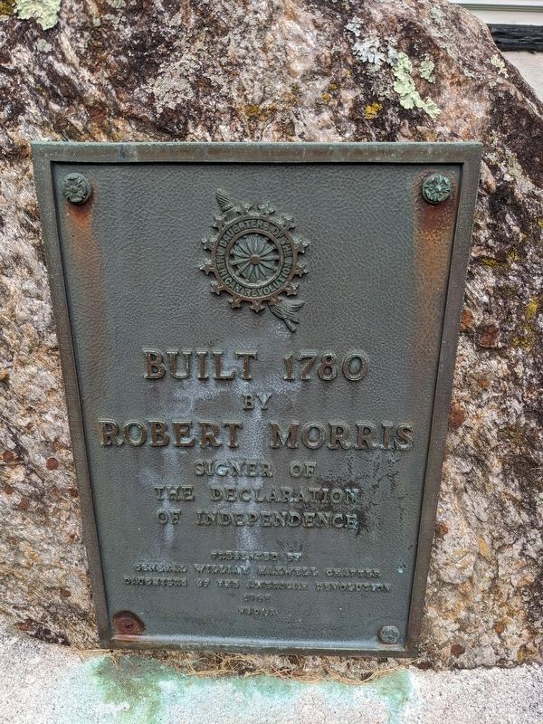 Built 1780 by Robert Morris Marker image. Click for full size.