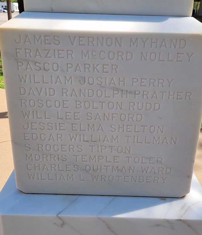 Memorial to Our World War Dead Marker - Right Side image. Click for full size.