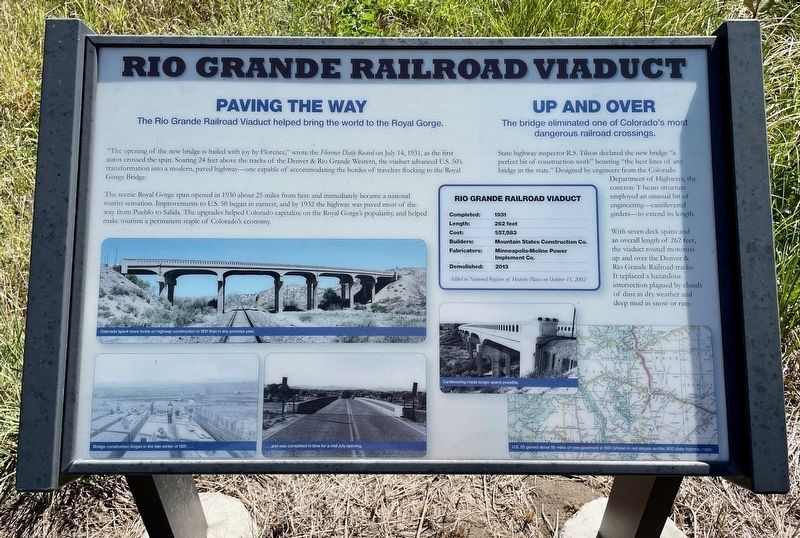 Rio Grande Railroad Viaduct Marker image. Click for full size.