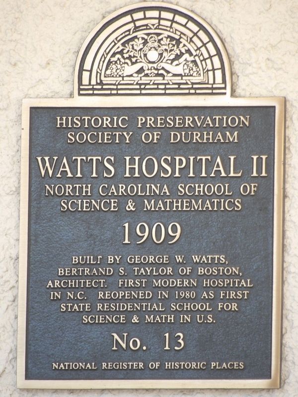 Watts Hospital II Marker image. Click for full size.
