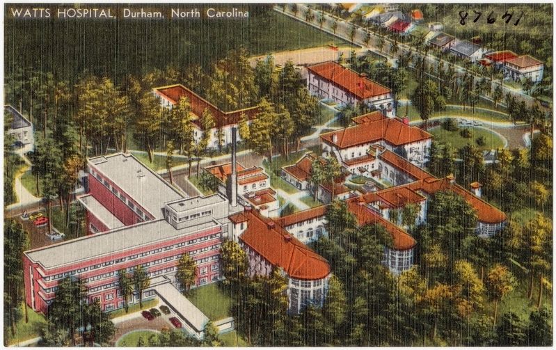 Postcard of Watts Hospital image. Click for full size.