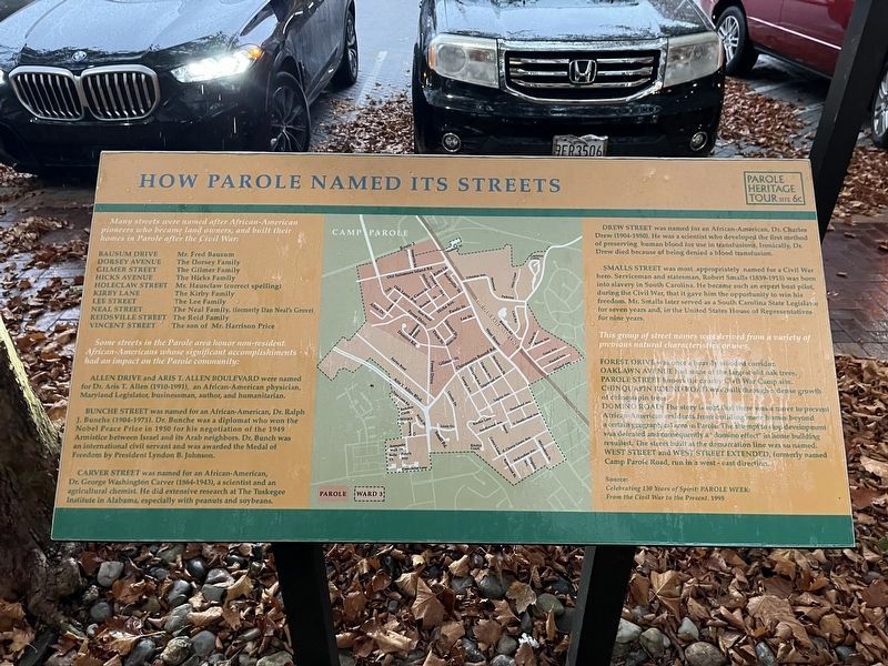 How Parole Named Its Streets Marker image. Click for full size.