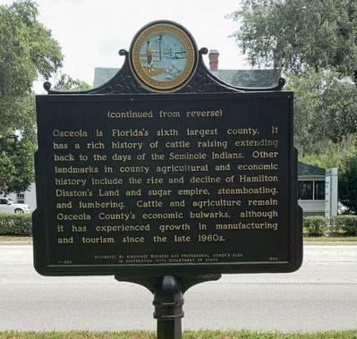 Osceola County Marker (refurbished) image. Click for full size.