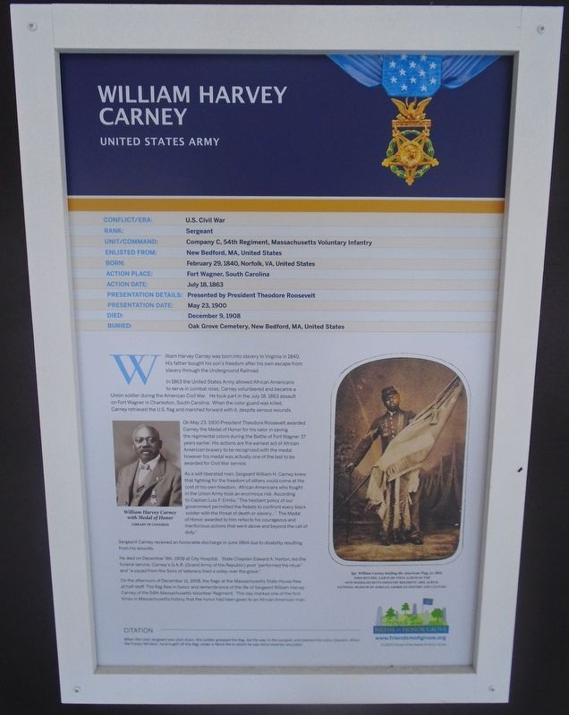 William Harvey Carney Marker image. Click for full size.