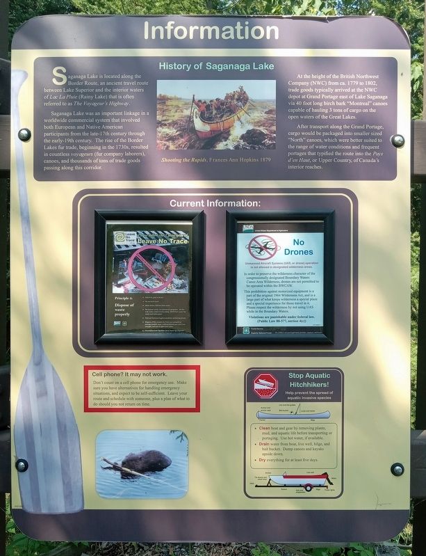 History of Saganaga Lake Marker image. Click for full size.
