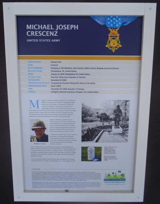 Michael Joseph Crescenz Marker image. Click for full size.