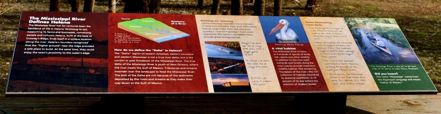 The Mississippi River Defines Helena Marker. Click for full size. The Mississippi River Defines Helena Marker image. Click for full size.