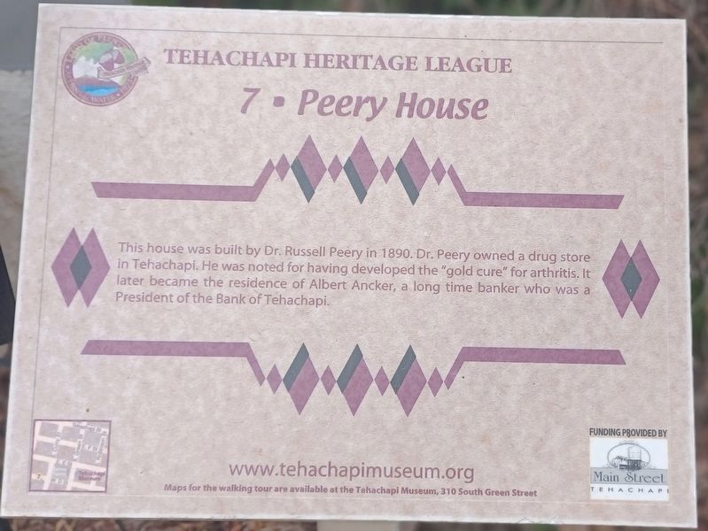 Peery House Marker. Click for full size. Peery House Marker image. Click for full size.