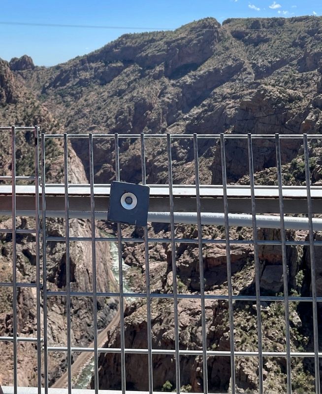 The Royal Gorge and the Arkansas River.. Click for full size. The Royal Gorge and the Arkansas River. image. Click for full size.