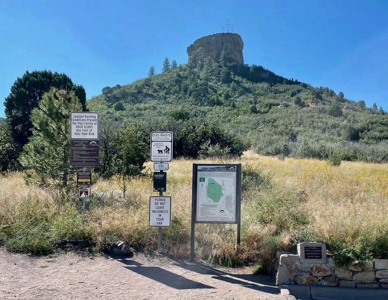Rock Park Marker with the Castle Rock in background.. Click for full size. Rock Park Marker with the Castle Rock in background. image. Click for full size.