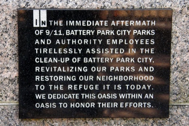 Battery Park City Employees Memorial image. Click for full size.