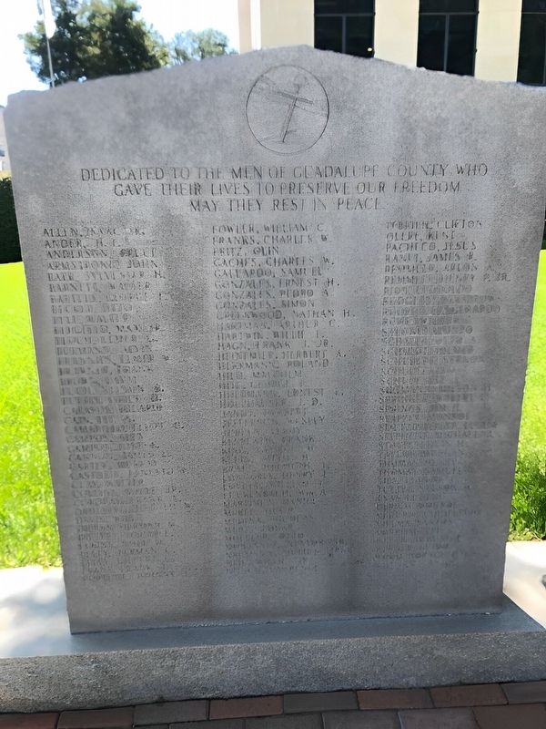 The War Dead of Guadalupe County Marker image. Click for full size.