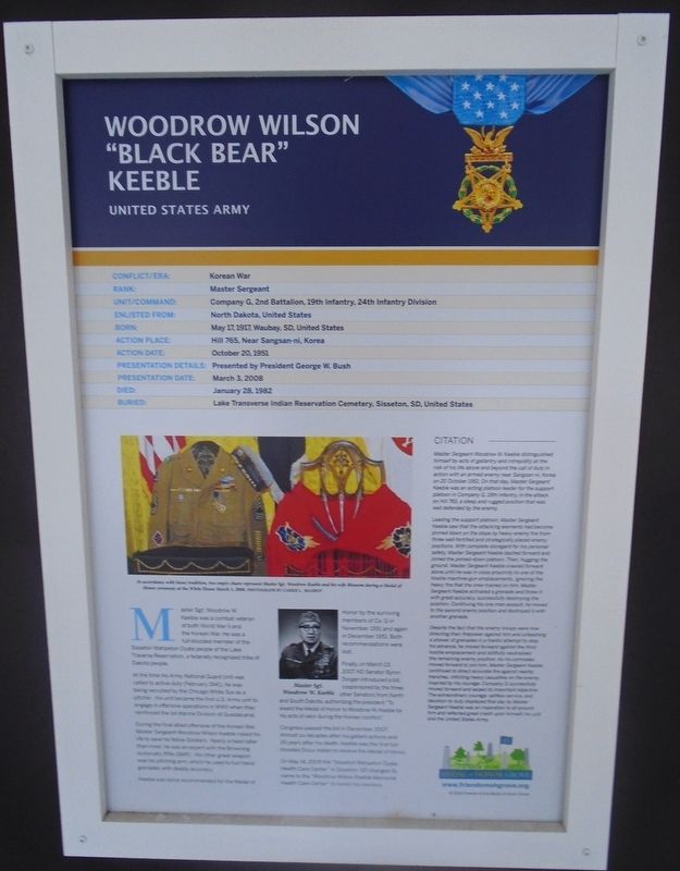 Woodrow Wilson "Black Bear" Keeble Marker image. Click for full size.