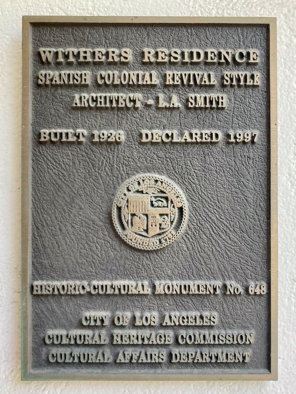 Withers Residence Marker. Click for full size. Withers Residence Marker image. Click for full size.
