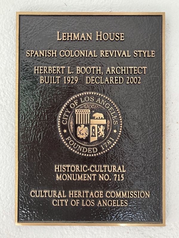 Lehman House Marker. Click for full size. Lehman House Marker image. Click for full size.