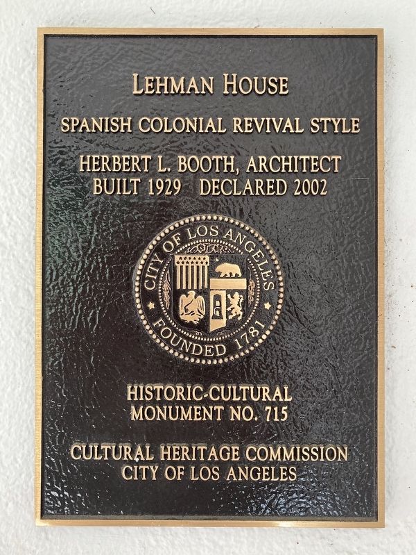 Lehman House Marker image. Click for full size.