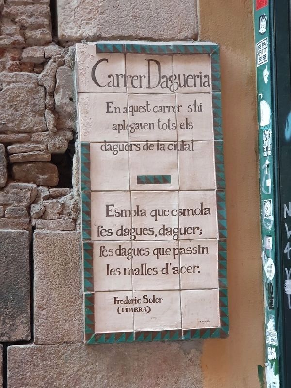 Carrer Dagueria Marker. Click for full size. Carrer Dagueria Marker image. Click for full size.