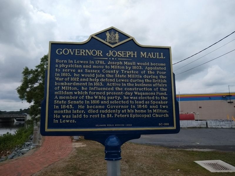 Governor Joseph Maull Marker. Click for full size. Governor Joseph Maull Marker image. Click for full size.