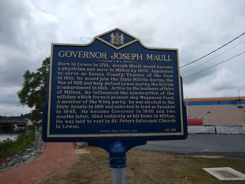 Governor Joseph Maull Marker image. Click for full size.