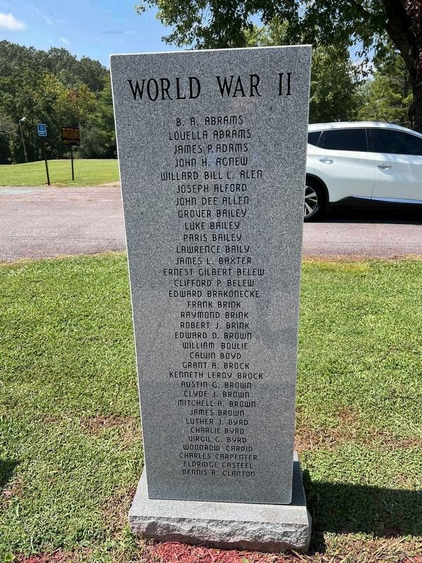 Marker 2 - Front Side - World War II image. Click for full size.
