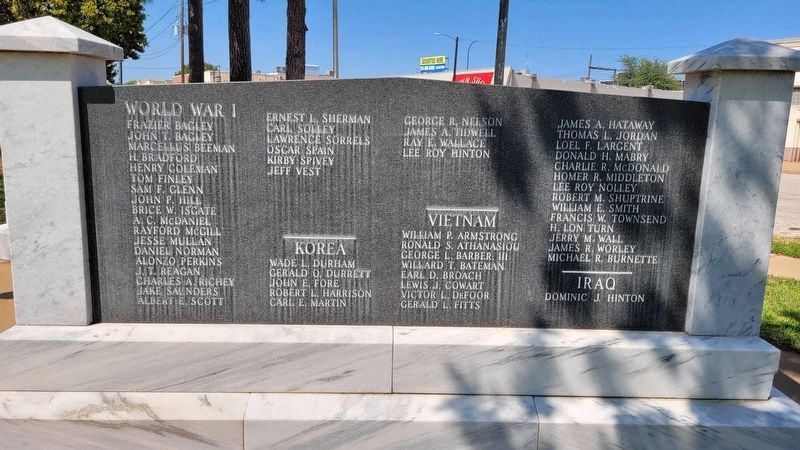 In Memory of All Cherokee County Veterans - Reverse Side of 1st Monument image. Click for full size.