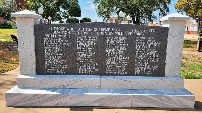 In Memory of All Cherokee County Veterans - Front Side 2nd Monument image. Click for full size.