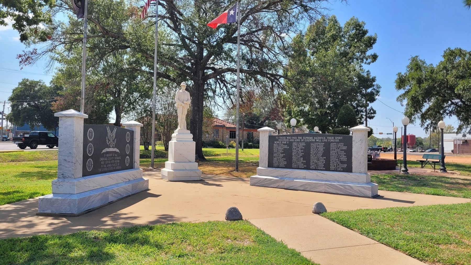 The view of the In Memory of All Cherokee County Veterans Marker from the street image. Click for full size.