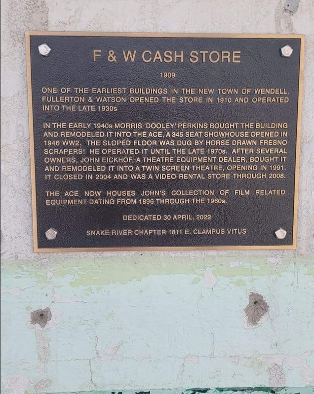 F & W Cash Store Marker image. Click for full size.