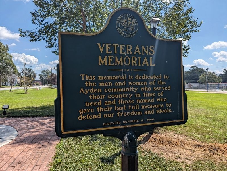 Veteran's Memorial Marker, Side One image. Click for full size.