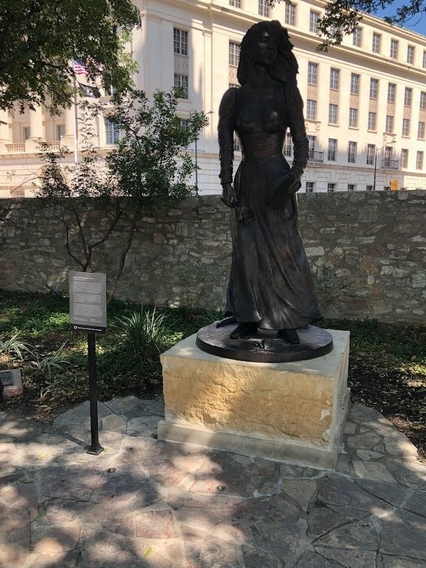 Emily West Morgan statue and marker image. Click for full size.